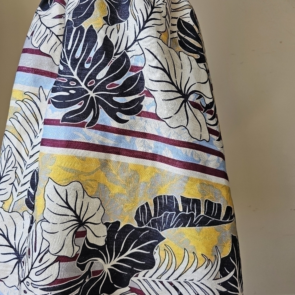 H&M colorful metallic palm leaf backless dress Sz. 8 - Picture 7 of 11